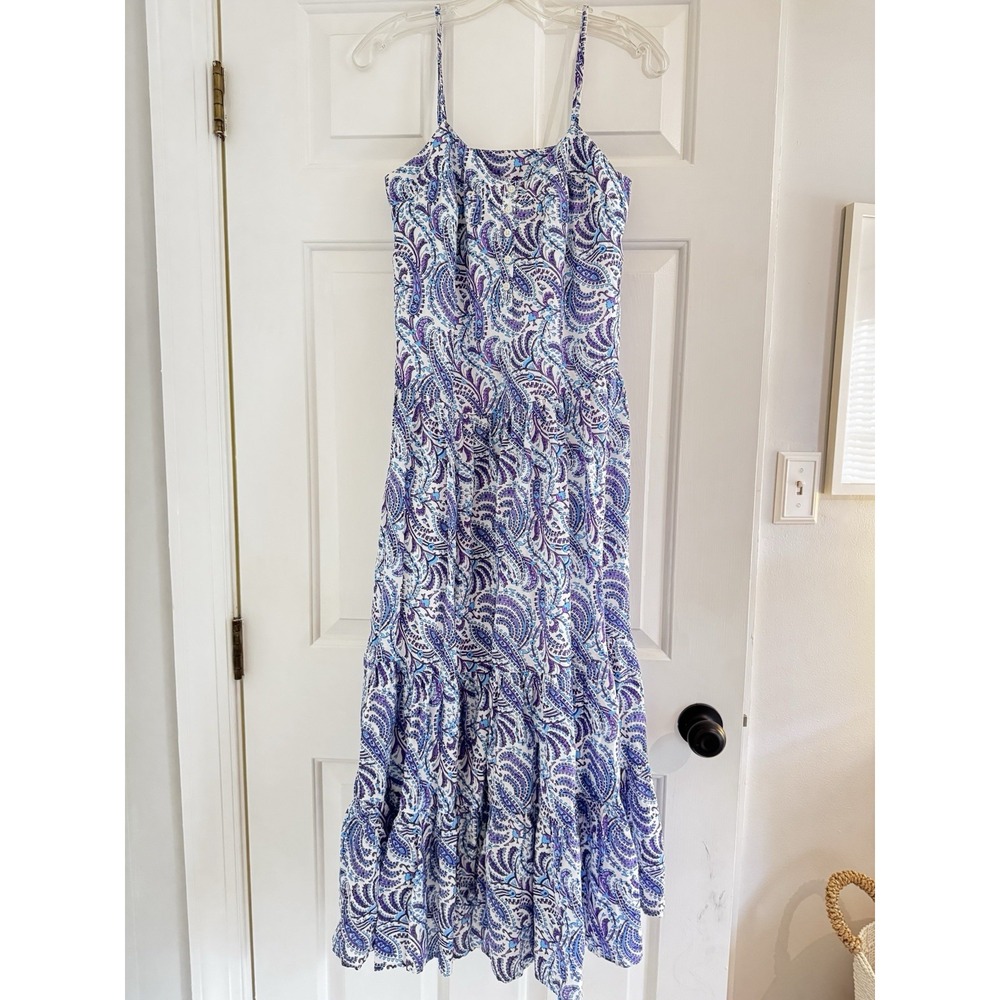 J. Crew Tiered Maxi Sundress-Size Small-Beachy-Purple Paisley‎